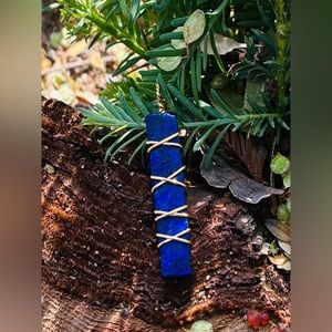 🧞‍♂️Lapis Lazuli Gold Wire-wrapped Pendant Necklace🧞‍♂️